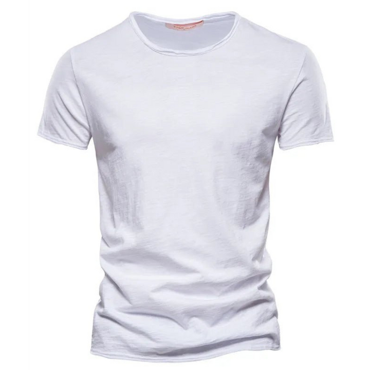 Men's Crew Neck T-Shirt with Slub Yarn Texture 5