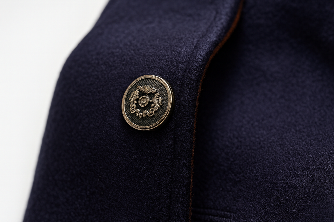 Men's Wool Blend Coat with Quilted Lining and Stand Collar 10