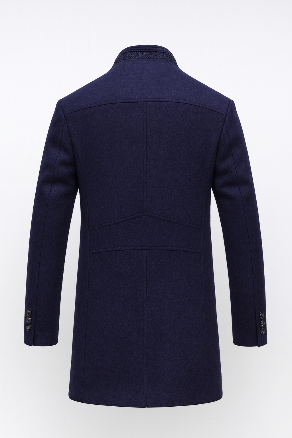 Men's Wool Blend Coat with Quilted Lining and Stand Collar 5