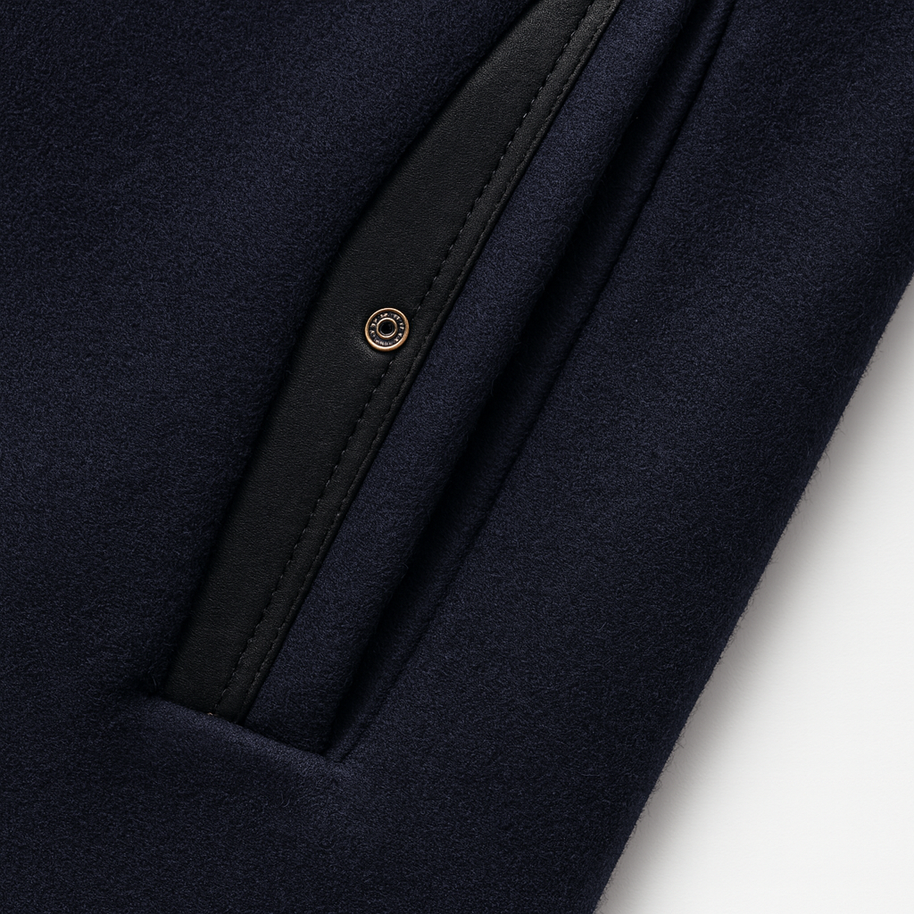 Men's Wool Blend Coat with Quilted Lining and Stand Collar 9
