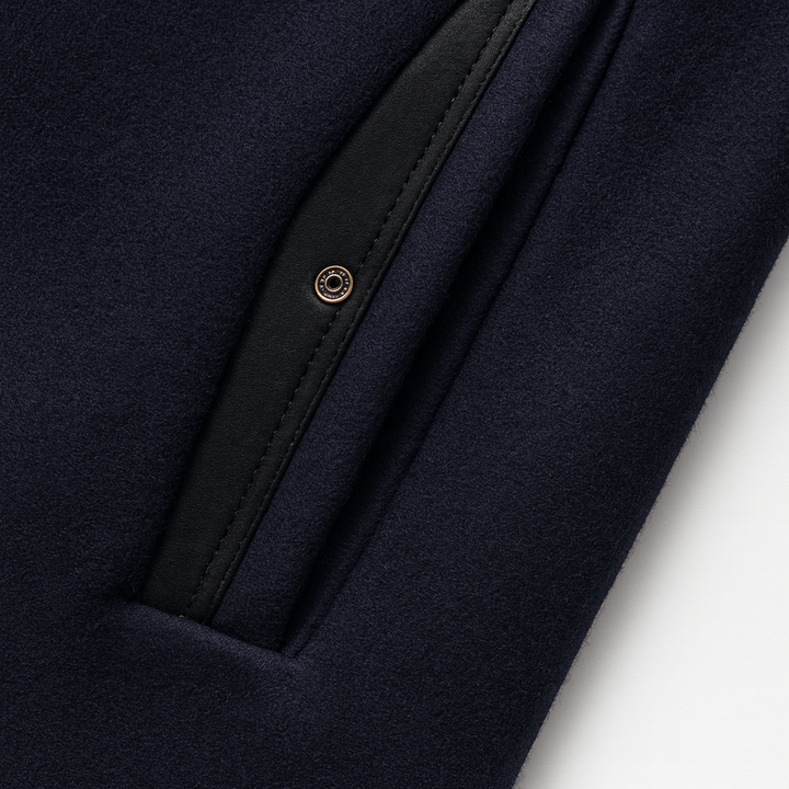 Men's Wool Blend Coat with Quilted Lining and Stand Collar 9