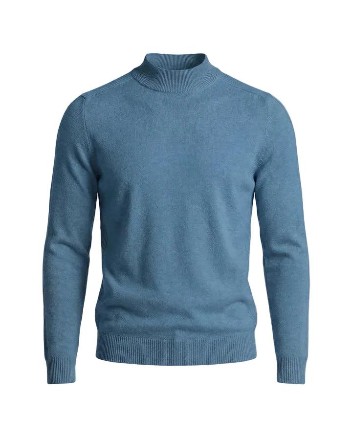 Men's Long Sleeve Sweater with Stand-Up Collar and Straight Fit 10