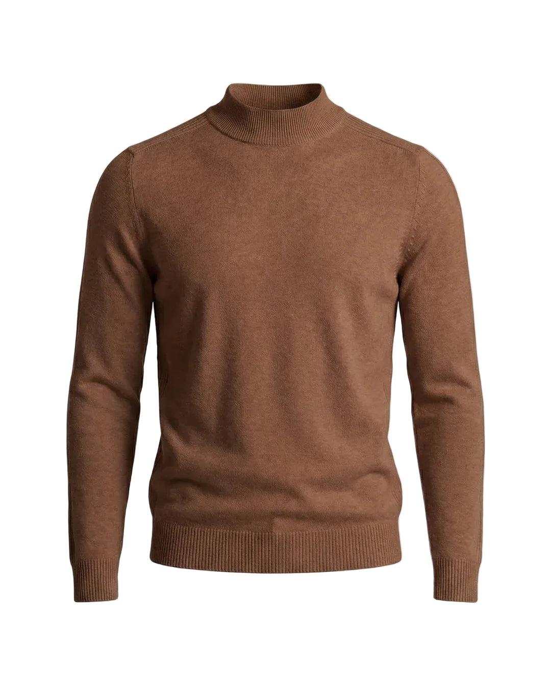 Men's Long Sleeve Sweater with Stand-Up Collar and Straight Fit 3