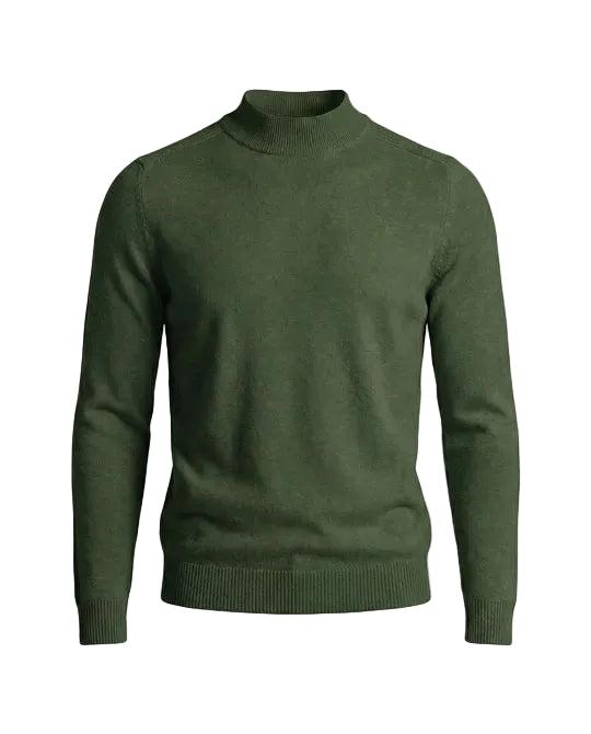 Men's Long Sleeve Sweater with Stand-Up Collar and Straight Fit 5