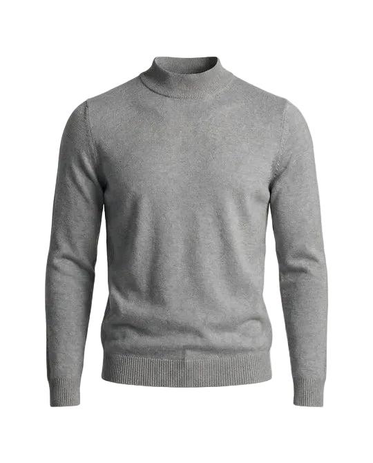 Men's Long Sleeve Sweater with Stand-Up Collar and Straight Fit 6