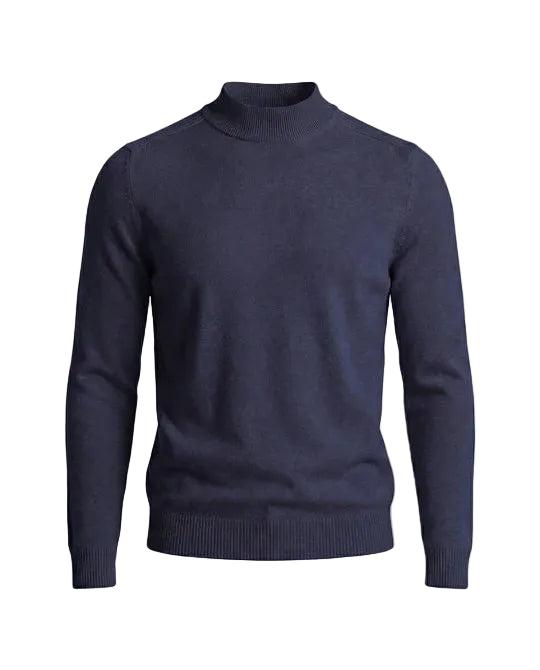 Men's Long Sleeve Sweater with Stand-Up Collar and Straight Fit 7