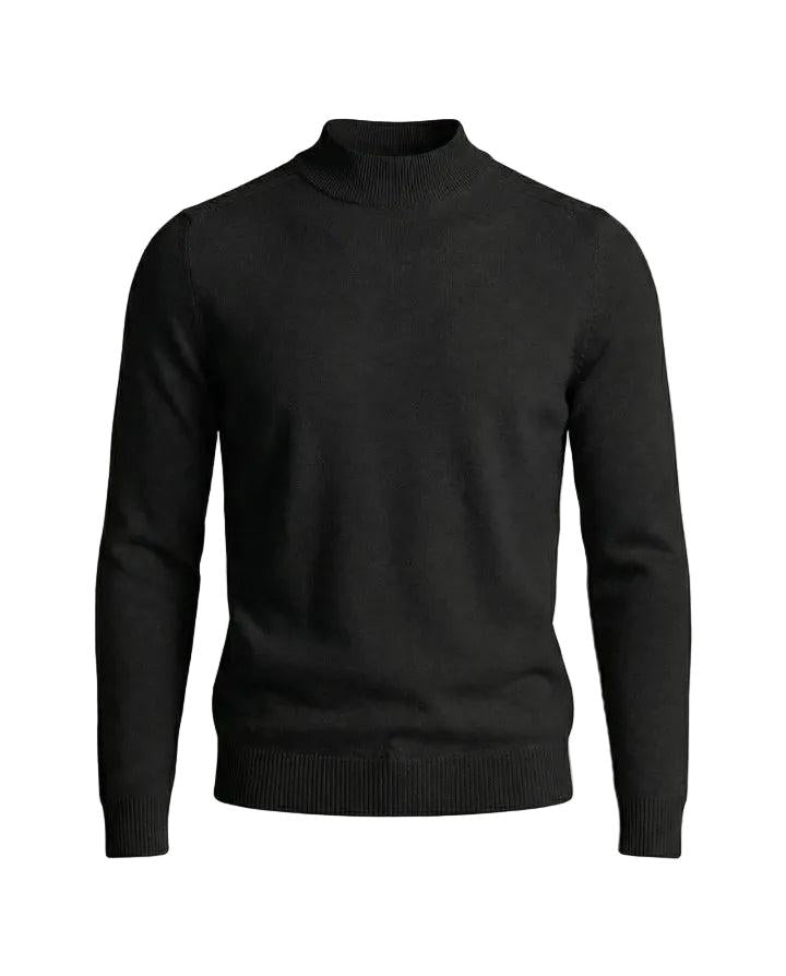 Men's Long Sleeve Sweater with Stand-Up Collar and Straight Fit 9