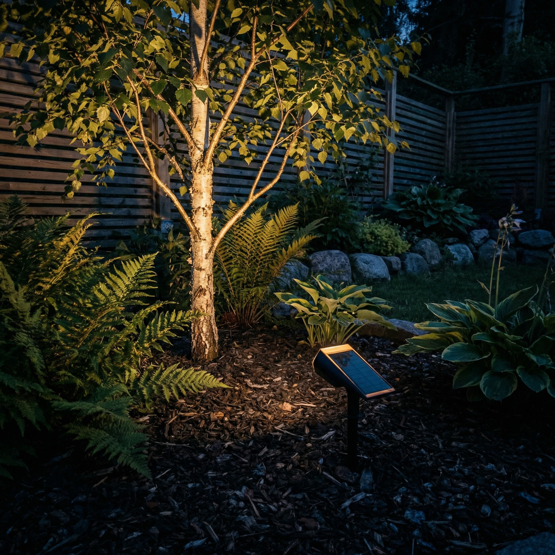 Solar Garden Spotlight with Ground Stake or Wall Mount, Weatherproof 3