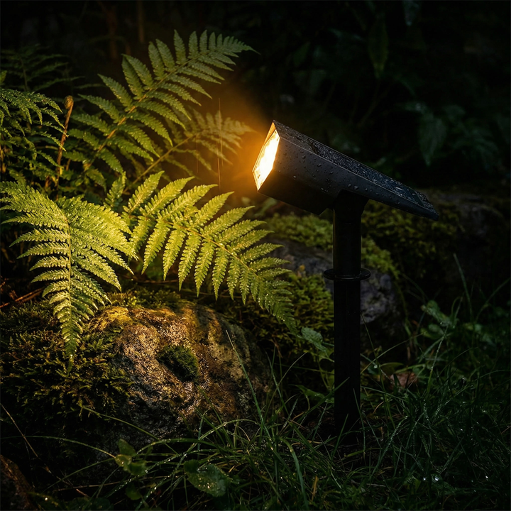 Solar Garden Spotlight with Ground Stake or Wall Mount, Weatherproof 5