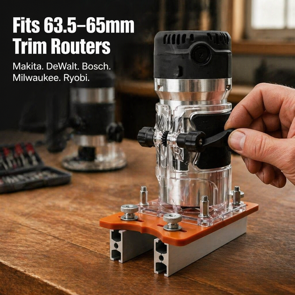 Router Mortise & Slot Jig with Twin Aluminum Rails for Trim Routers 6