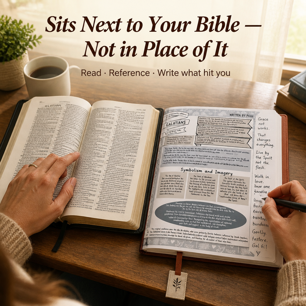 Bible Study Companion Guide with a Page for Each of the 66 Books, Faux-Leather 3