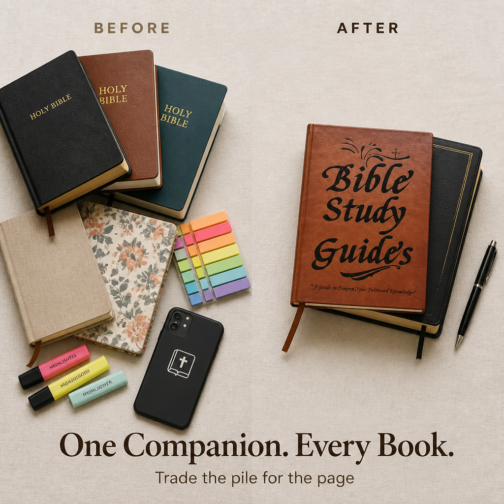 Bible Study Companion Guide with a Page for Each of the 66 Books, Faux-Leather 5