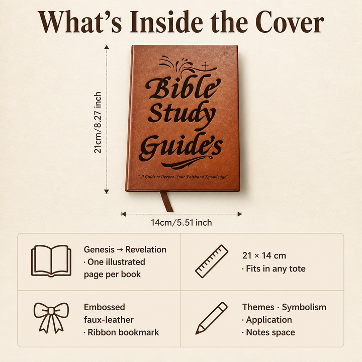 Bible Study Companion Guide with a Page for Each of the 66 Books, Faux-Leather 6