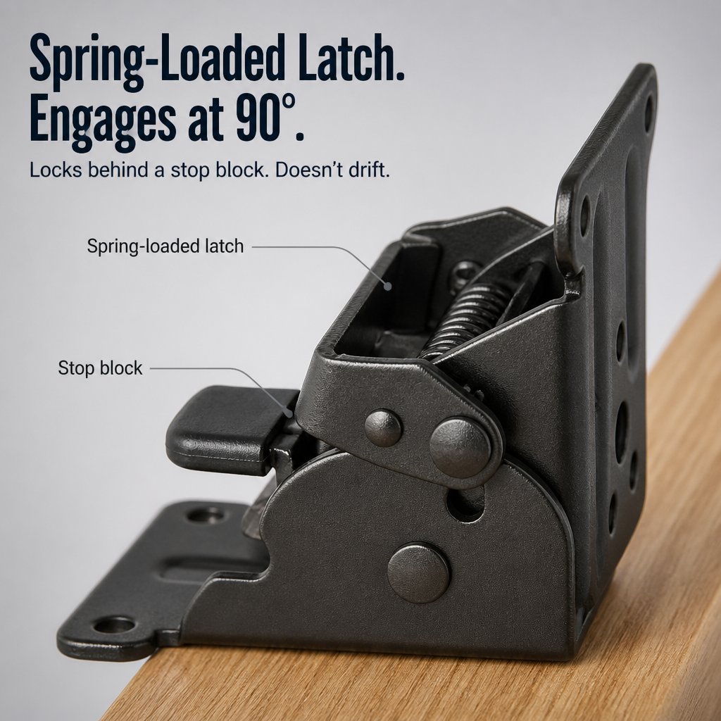 Heavy-Duty Folding Bracket with Self-Locking Latch, 500 lb Capacity per Pair 3
