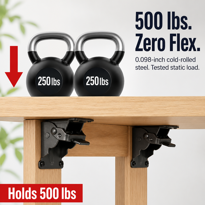 Heavy-Duty Folding Bracket with Self-Locking Latch, 500 lb Capacity per Pair 5