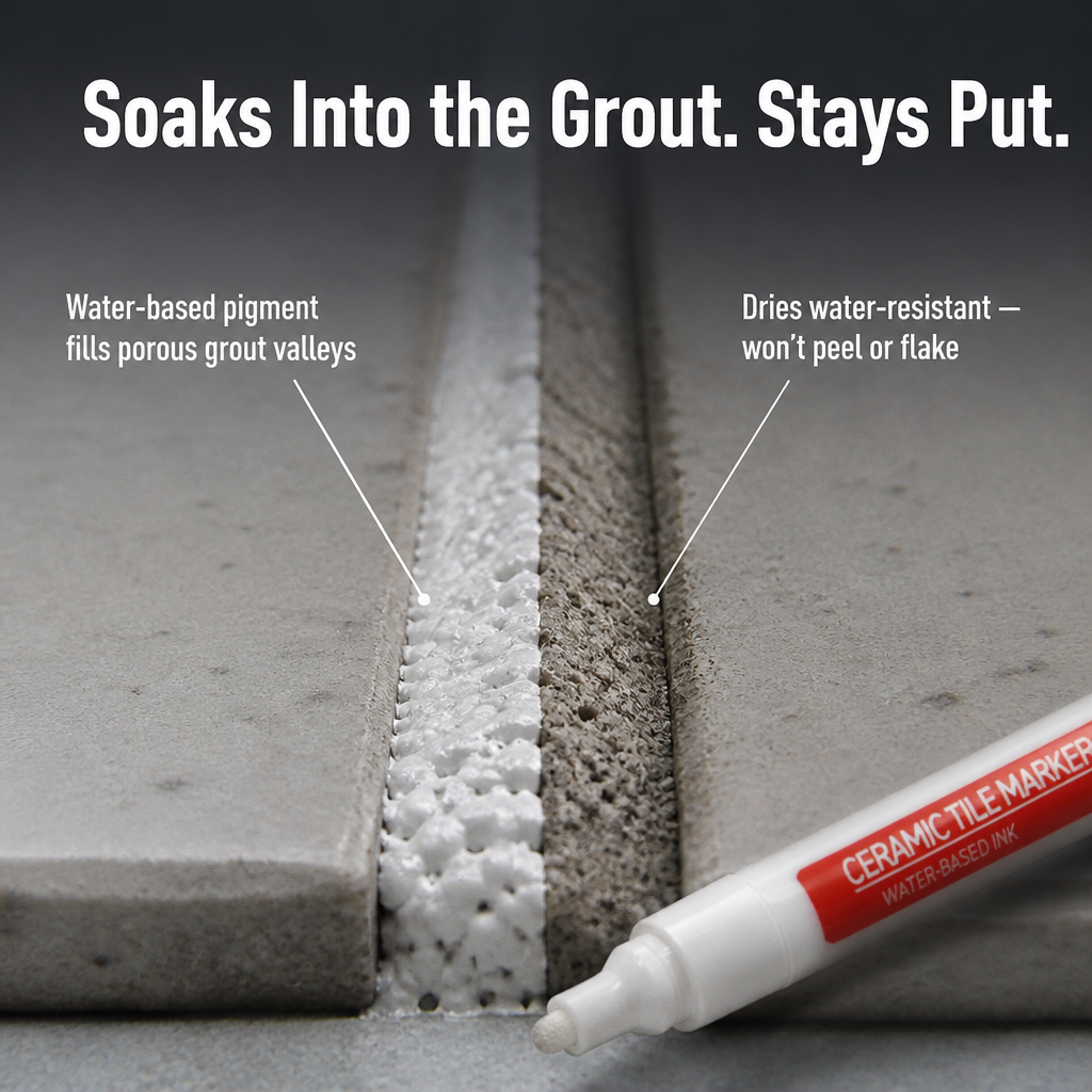 Grout Restoration Pen - Cover Stained Grout Lines in Minutes 5