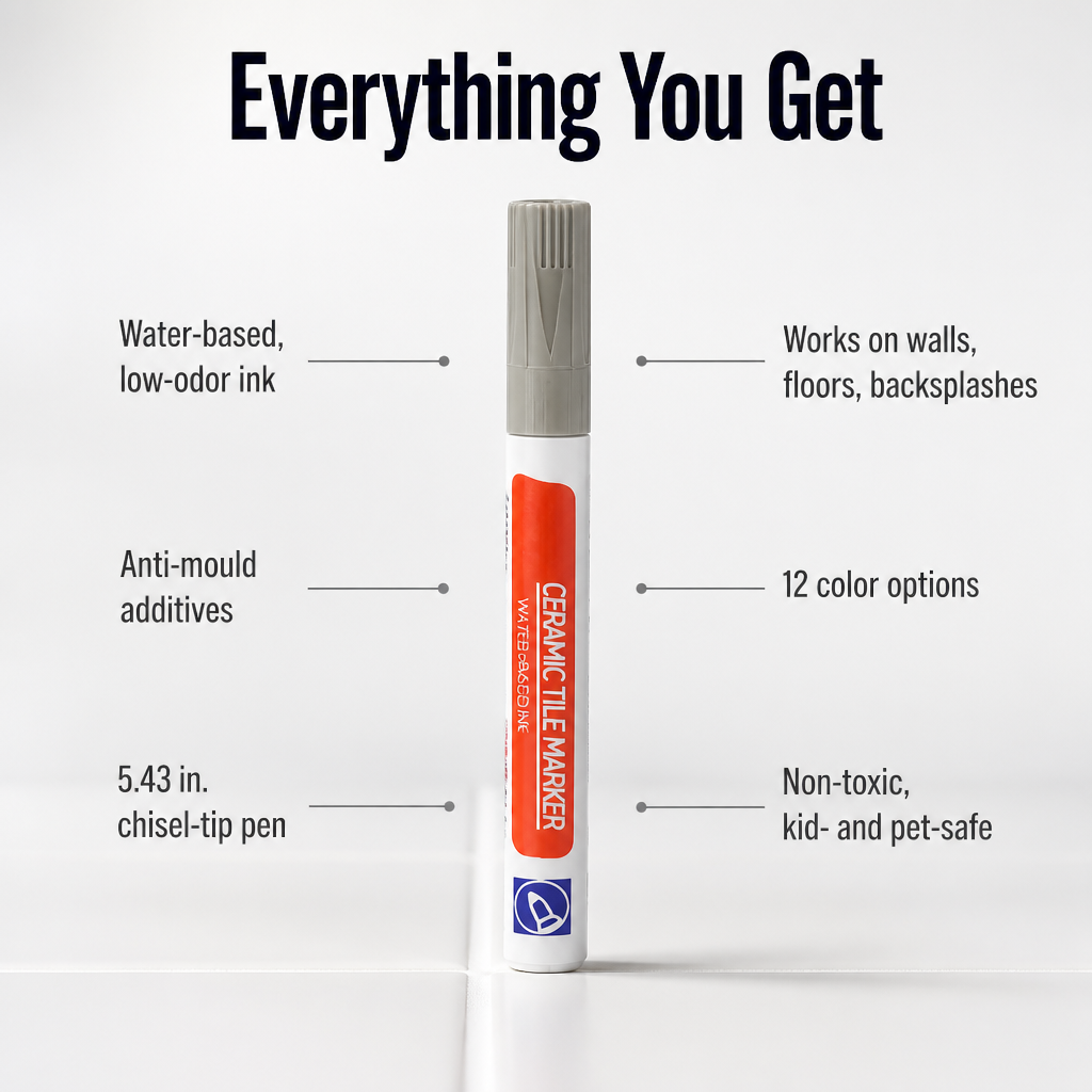 Grout Restoration Pen - Cover Stained Grout Lines in Minutes 7