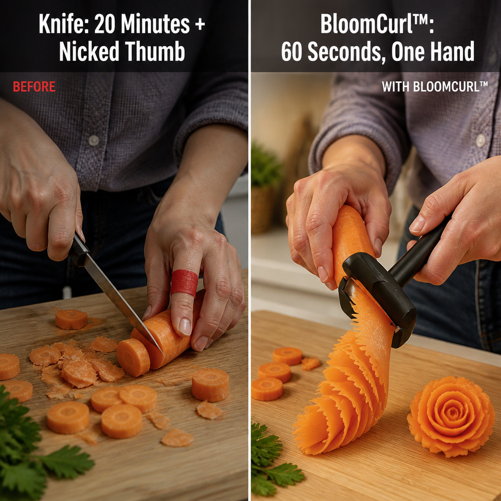 Vegetable Rose Maker Tool - Stainless Steel Carrot Curler & Garnish Peeler 2