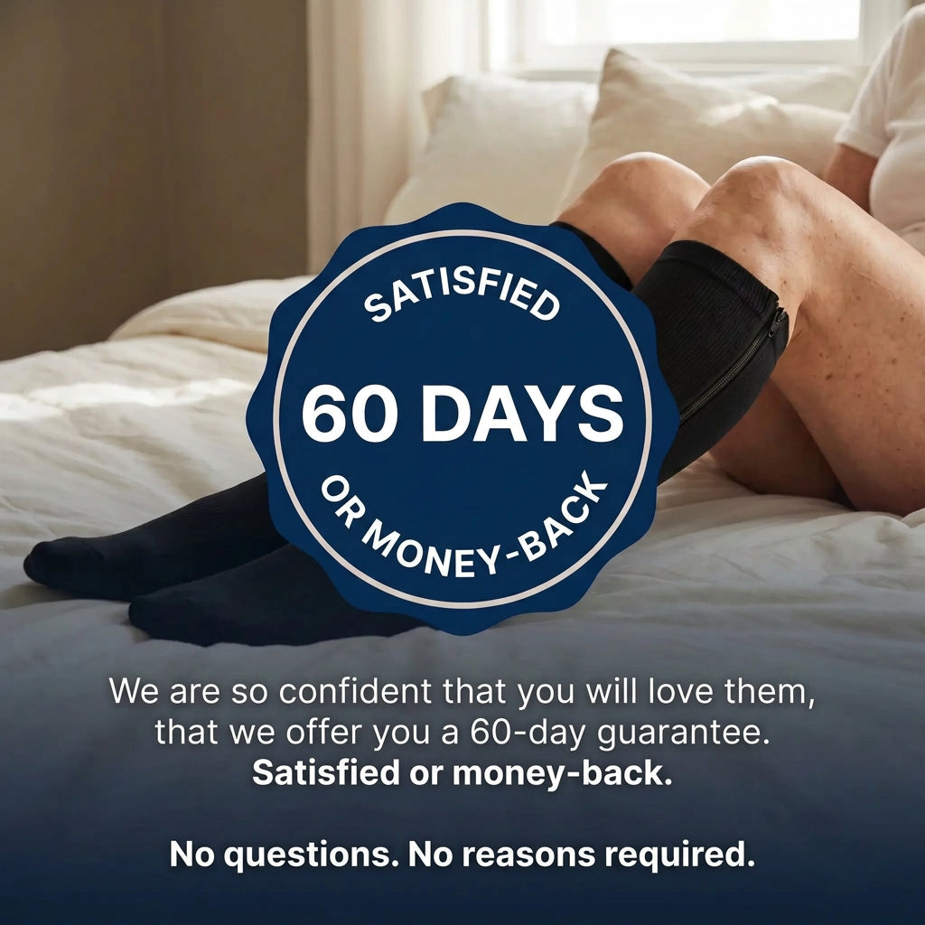 Compression Stockings with Zipper, Graduated 15-20 mmHg Support 10