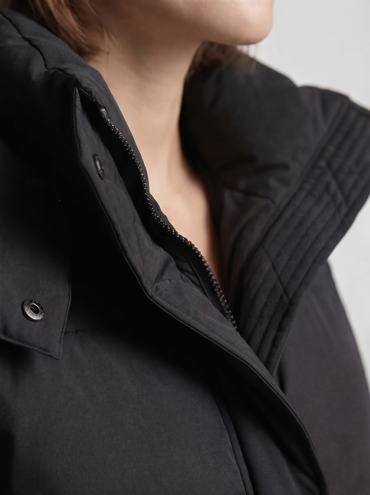 Women's Quilted Winter Jacket with Hood, Oversized Short Cut 7