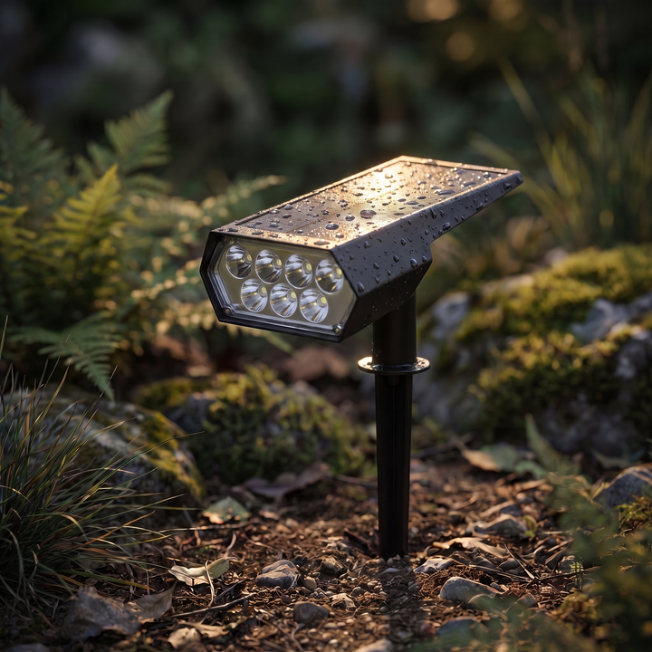 Solar Garden Spotlight with Ground Stake or Wall Mount, Weatherproof 1