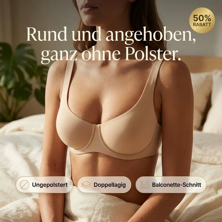 Seamless Balconette Bra with Double-Layer Cups, Lift and Shape Without Padding 1