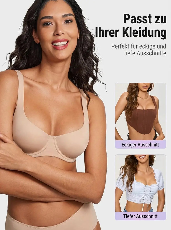 Seamless Balconette Bra with Double-Layer Cups, Lift and Shape Without Padding 10