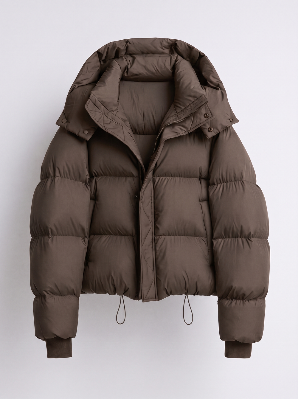 Women's Quilted Winter Jacket with Hood, Oversized Short Cut 2