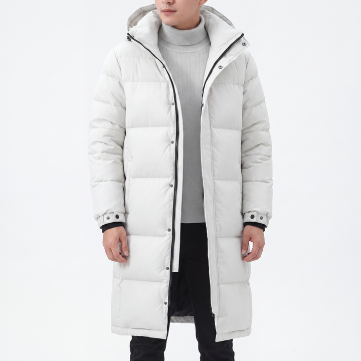 Men's Long Down Coat with 85% White Duck Down, Waterproof and Windproof 6