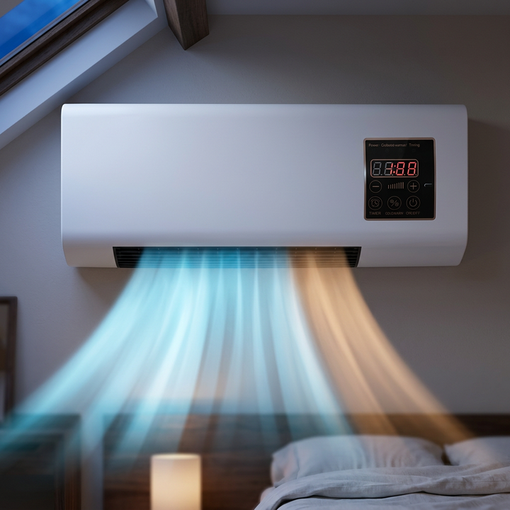 4-in-1 Ductless Wall AC Unit – Cool, Heat, Fan, Dry, Quiet Timer 1