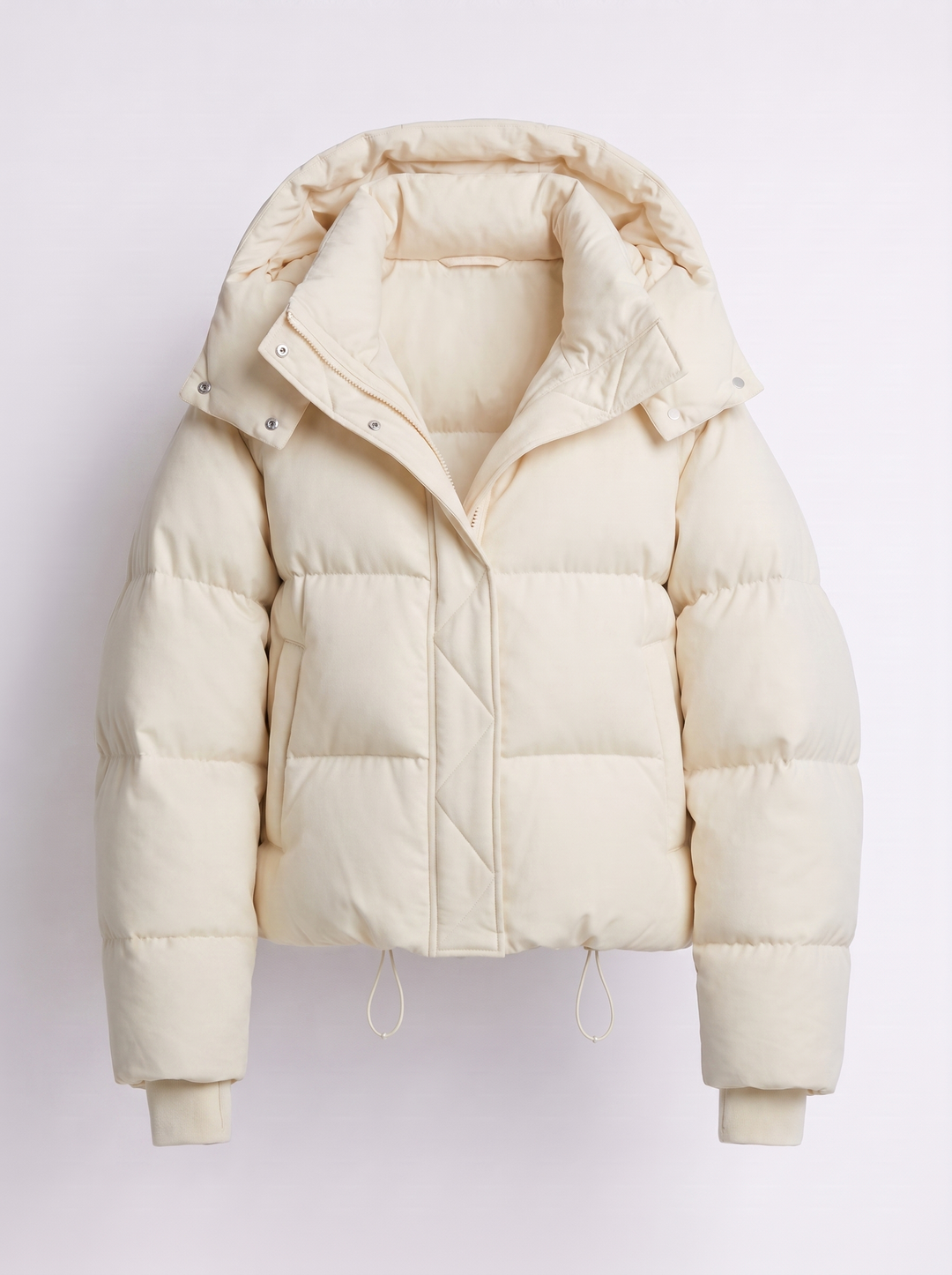 Women's Quilted Winter Jacket with Hood, Oversized Short Cut 3