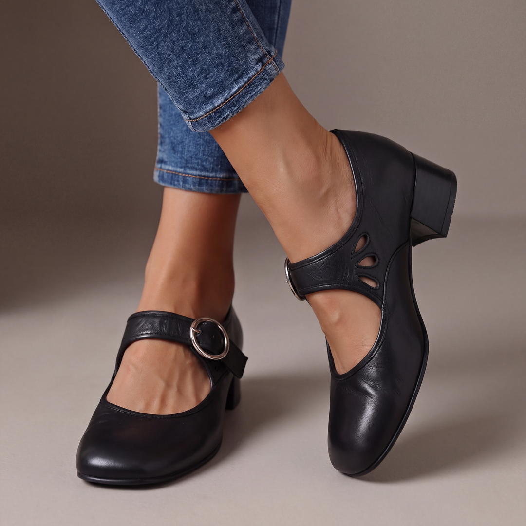 Strappy Buckle Pumps with Padded Insole 1