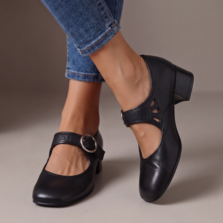 Strappy Buckle Pumps with Padded Insole 1