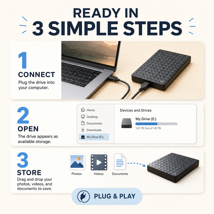 External HDD 10TB – Portable USB 3.0 Hard Drive for Files & Backups 5