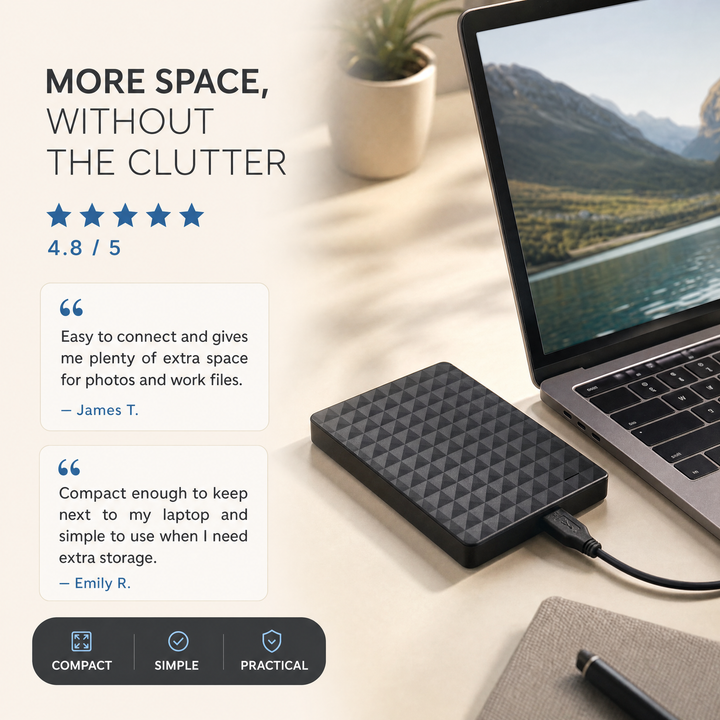 External HDD 10TB – Portable USB 3.0 Hard Drive for Files & Backups 6