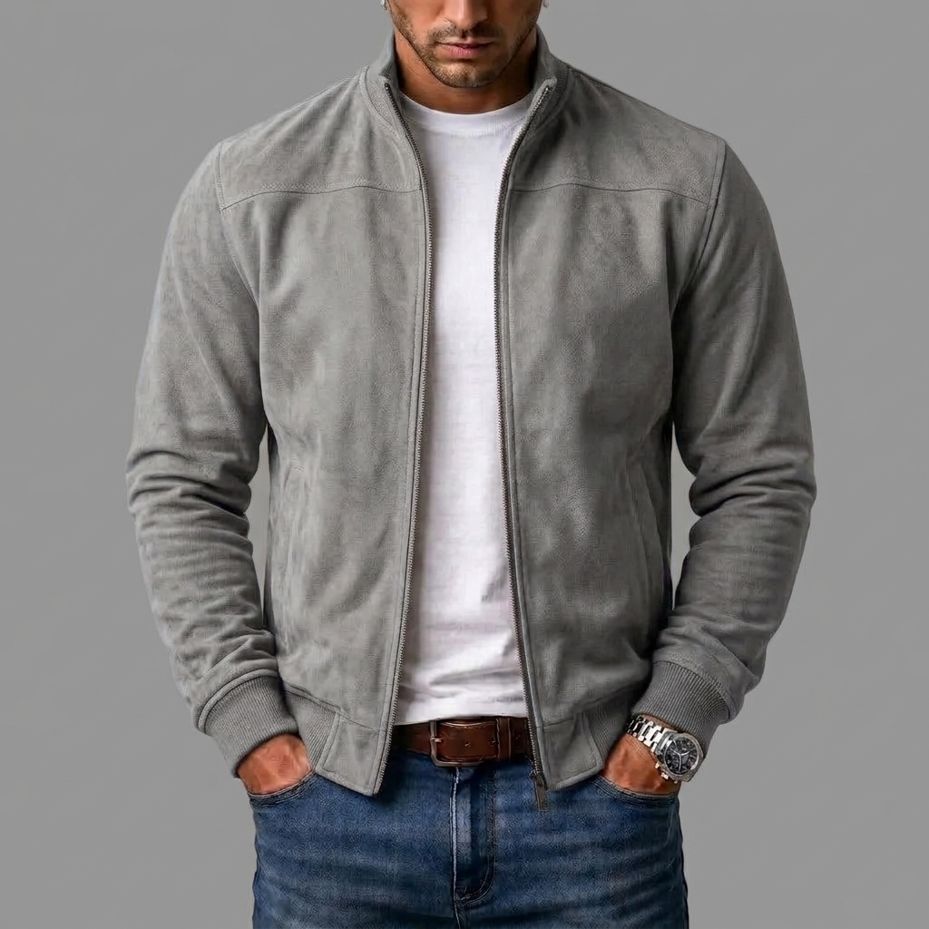 Suede Bomber Jacket for Men 7