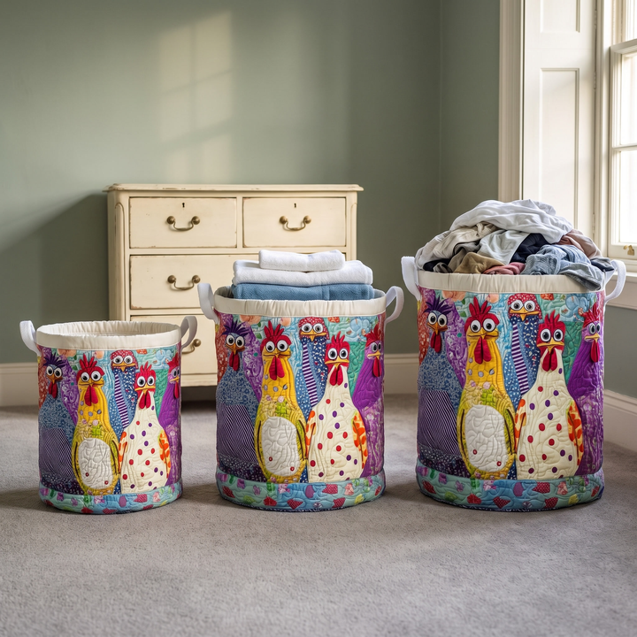 Padded Fabric Laundry Basket with Canvas Handles, Self-Standing, 3 Sizes 3