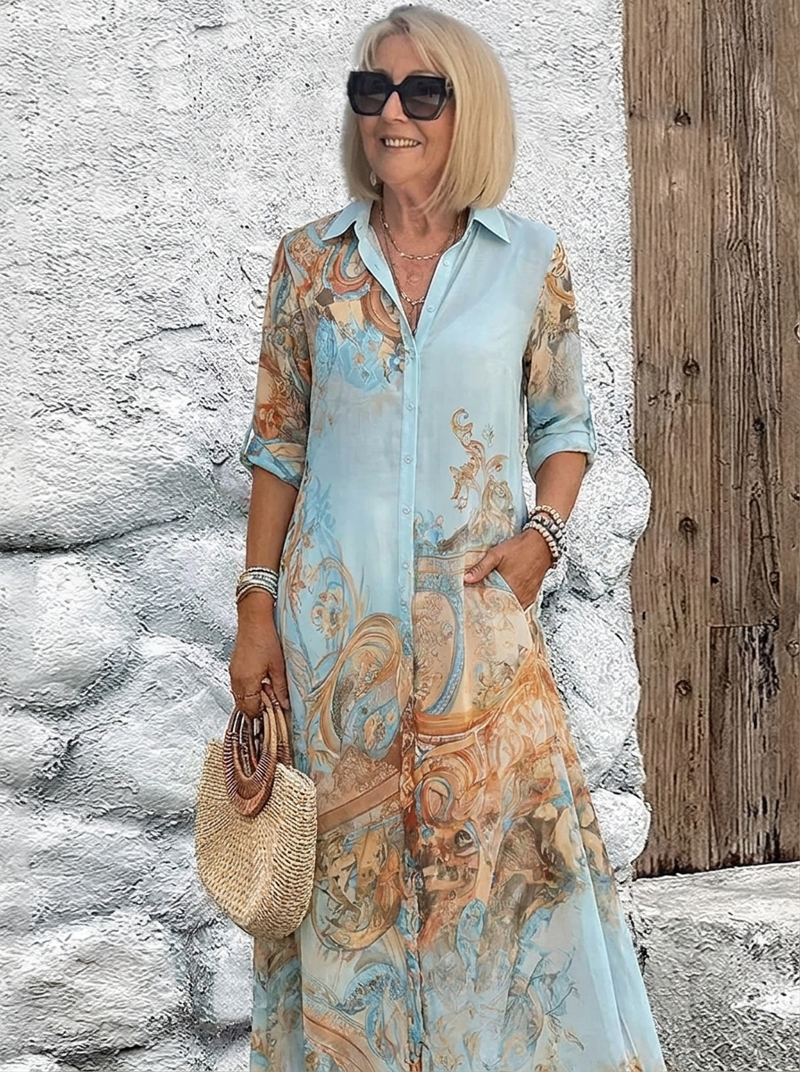 Mediterranean Resort Maxi Dress 1