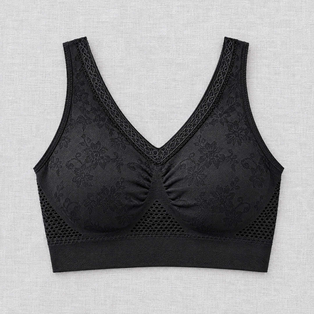 Seamless Wire-Free Comfort Bra with Wide Straps and Ventilation Zones 3