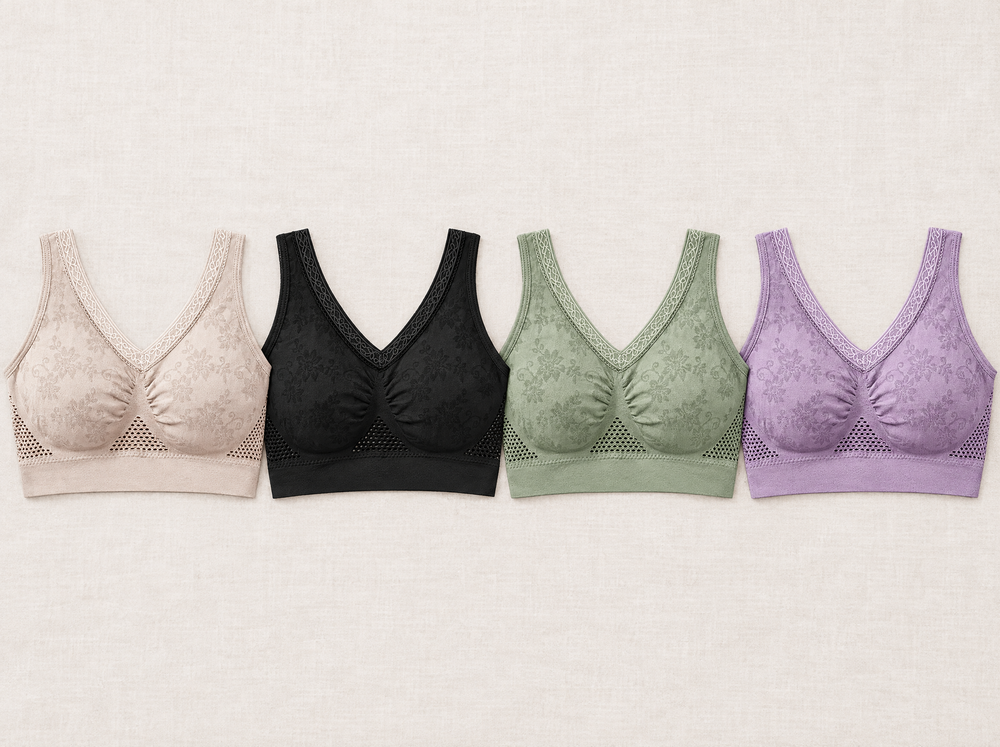 Seamless Wire-Free Comfort Bra with Wide Straps and Ventilation Zones 2