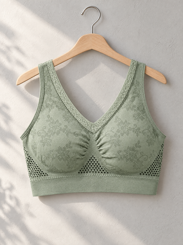Seamless Wire-Free Comfort Bra with Wide Straps and Ventilation Zones 4