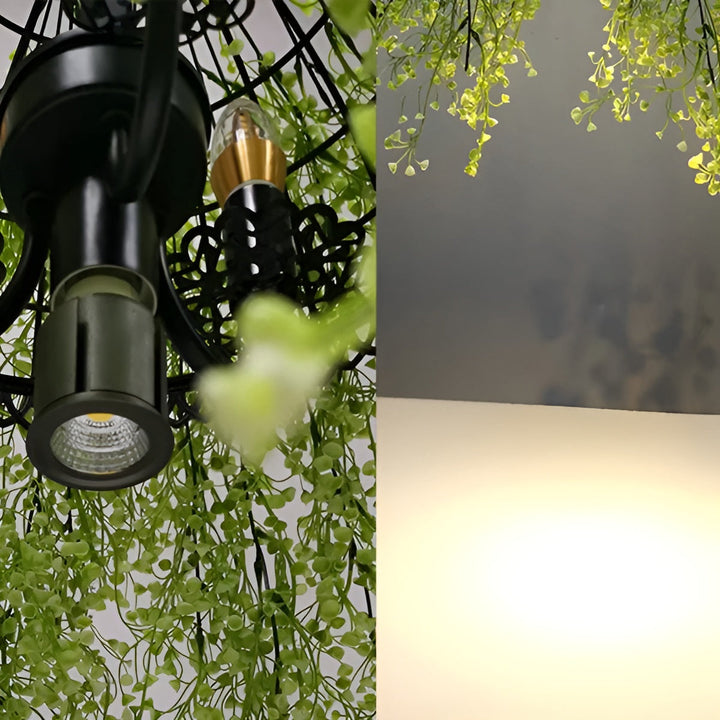 Industrial 3-Light Chandelier in Metal and Acrylic for Indoor Decor 9