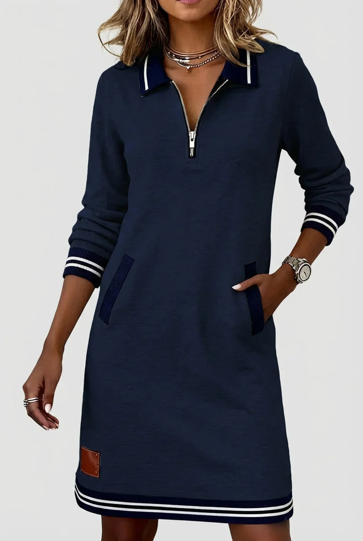 Front-Zip Cotton Linen Dress 8