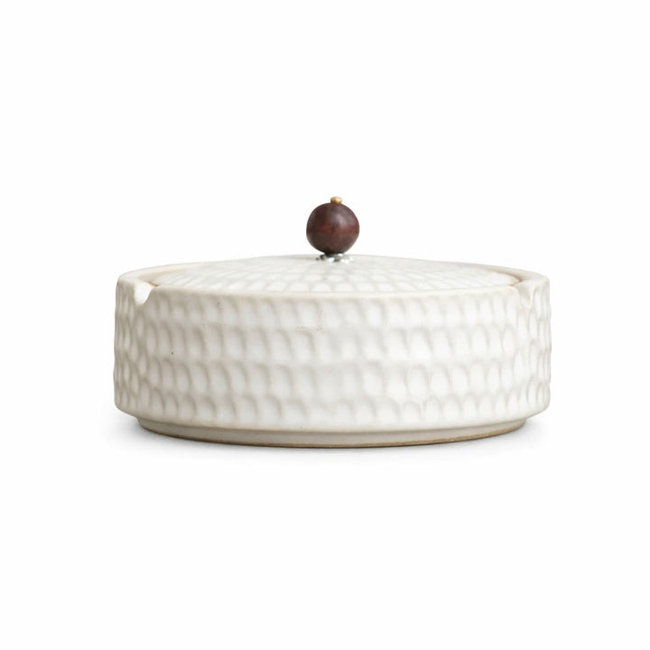 Handmade Ceramic Ashtray with Wooden Lid, 12.5 cm 10