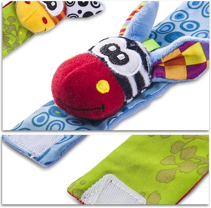 Baby Wrist Rattles and Foot Rattle Socks Set, 4 Pieces, Cotton, 0-12 Months 10
