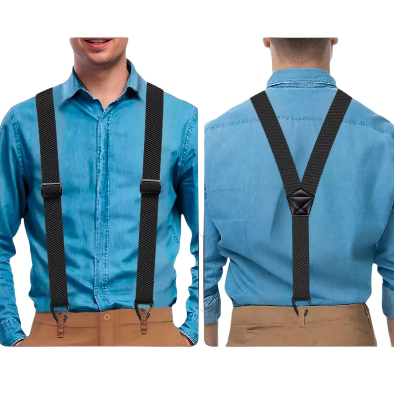 Men's X-Back Suspenders with Adjustable Metal Clips 1