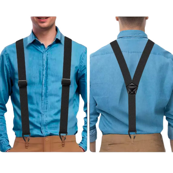 Men's X-Back Suspenders with Adjustable Metal Clips 1