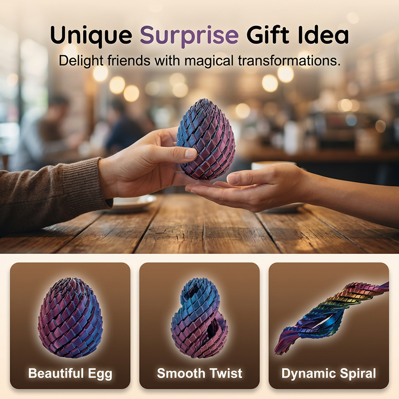 Dragon Egg Fidget Toy with Articulated Twisting Joints for Stress Relief 7