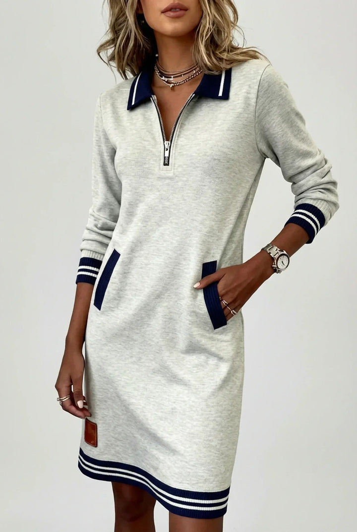 Front-Zip Cotton Linen Dress 6