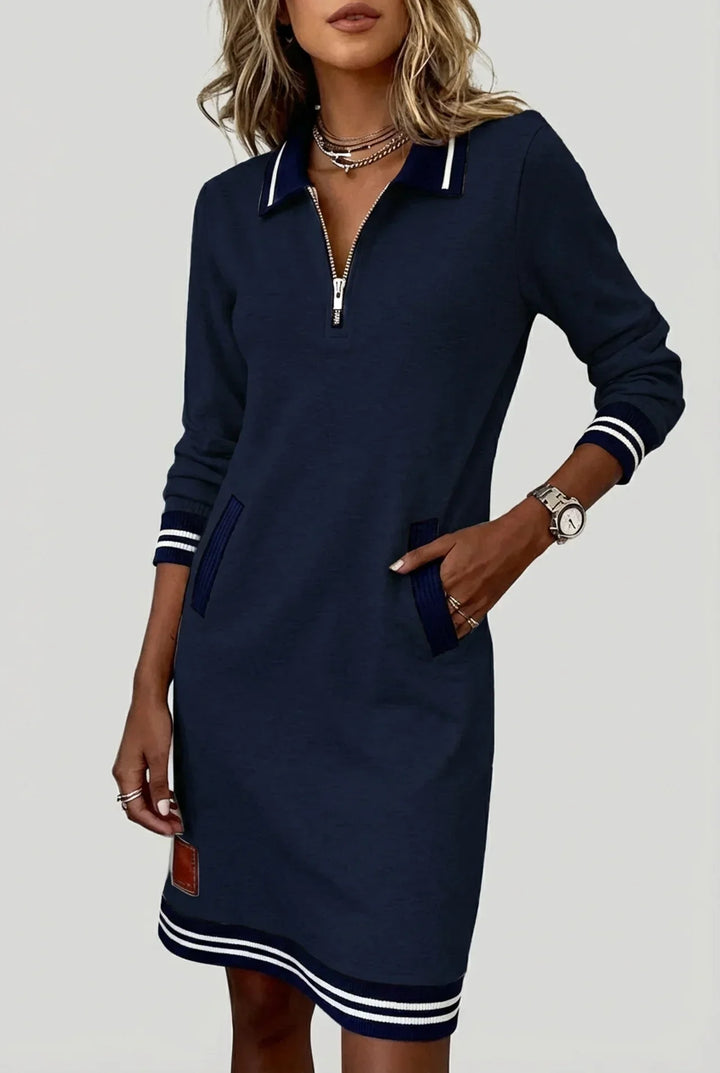 Front-Zip Cotton Linen Dress 3